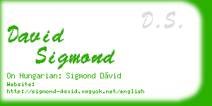 david sigmond business card